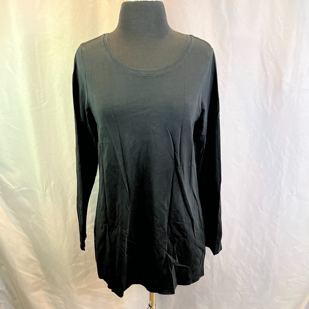 J.Jill Pure Jill T Shirt Womens Medium Black Pima Cotton Stretch Round Neck
